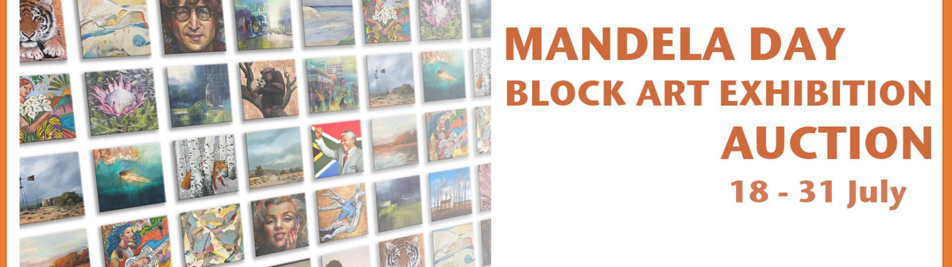 The Studio Art Gallery - Exhibition Header - Mandela Day Block Art Exhibition Auction