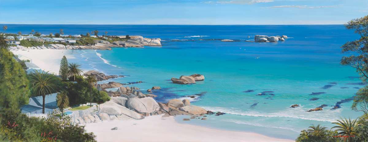 Andrew Cooper | The Studio Art Gallery - Clifton Beach, Acrylic on Canvas, 180cm by 70cm